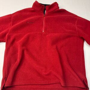 Vintage Columbia Fleece Pullover Red 1/4 Zip Jacket Men’s XXL Made In USA